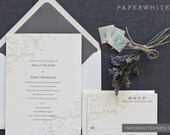 DEPOSIT Floral Scroll Wedding Invitations
