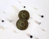Olive Green  Poppies Hair Pins or Shoe Clips
