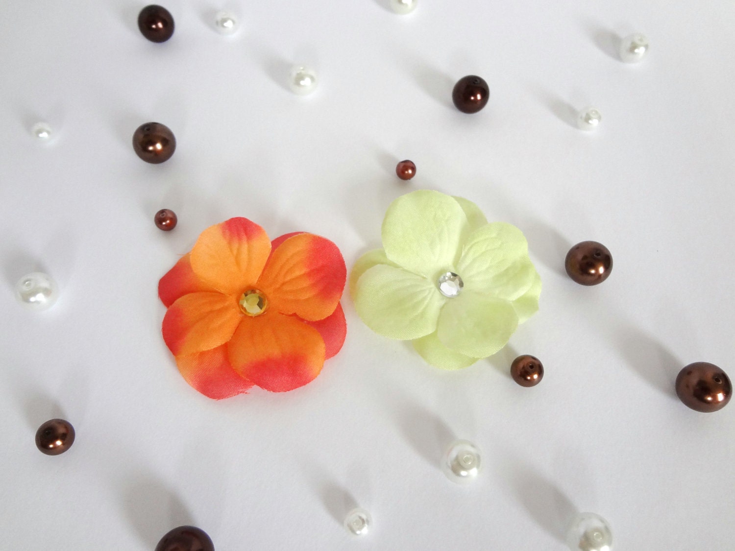 Set of Two  Hydrangea Baby Snap Hair Clips