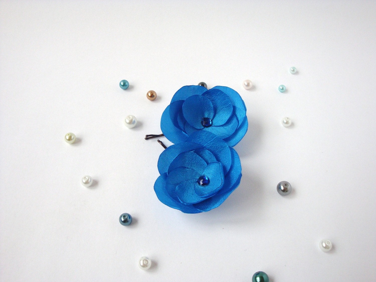 Ocean Blue Hair Pins or Shoe Clips