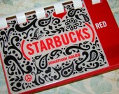 Starbucks RED (Jonathan Adler) ---  uPcycled Giftcard Notebook    ---   No Cash Value on Card