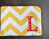 Personalized Chevron Zipper Pouch