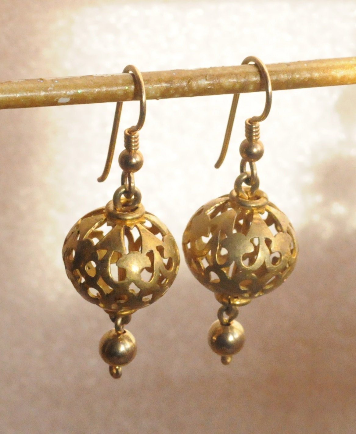 Balinese Filigree Coin Earrings (Gold & Silver)