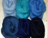 BLUE(1) 150g (5.29oz) Merino 64s (21 micron) Roving/Tops for Felting, Spinning and Dreadmaking