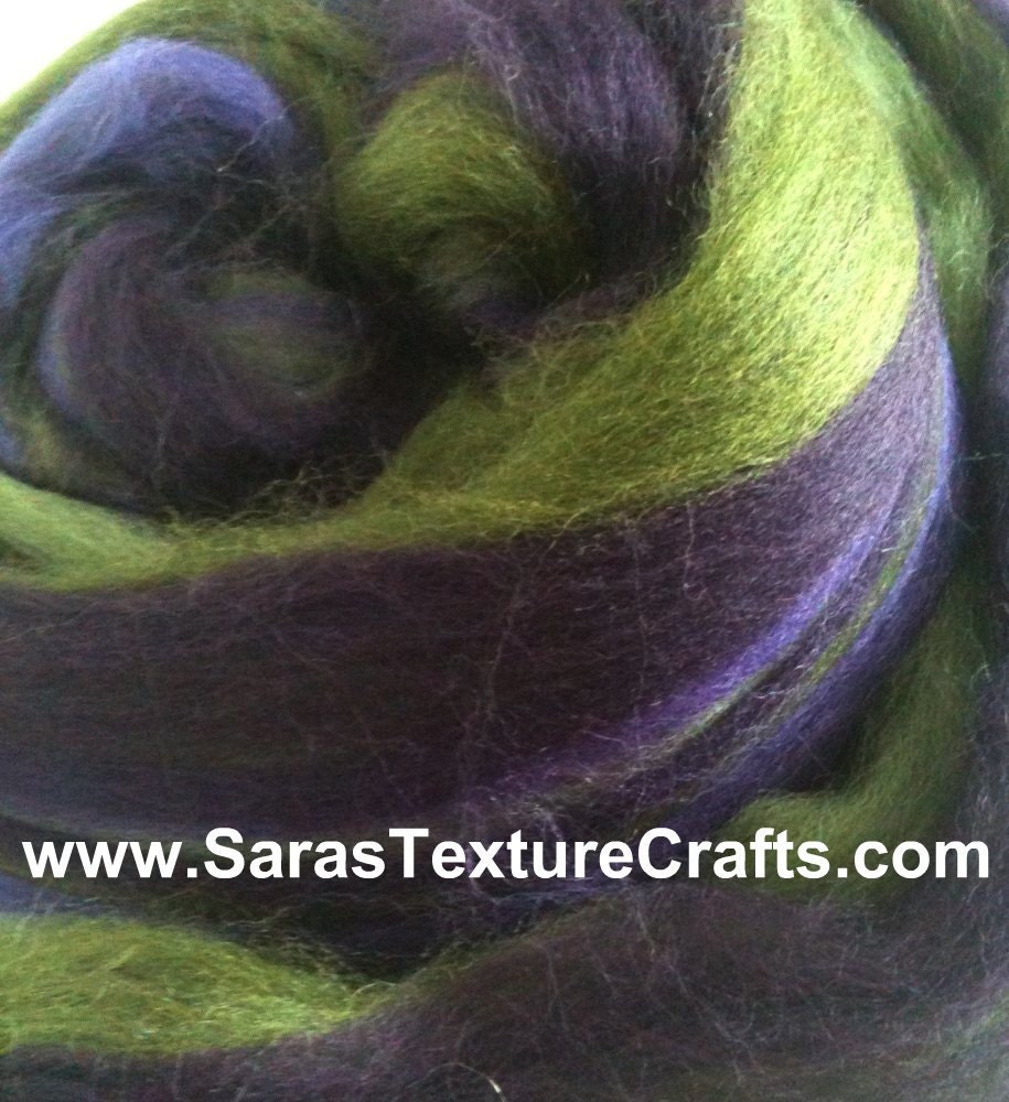 LIMITED EDITION 100g (3.53oz) Merino Twice Blend Tops felt/spin/dread - Blackberry Bush