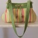 Lime Green Suede and Multi Stripe Petite Shoulderbag