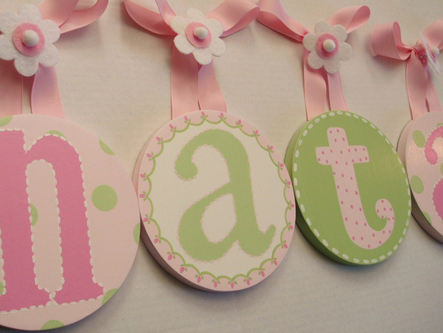 Round Baby Nursery Kids Children's Hanging WALL LETTERS