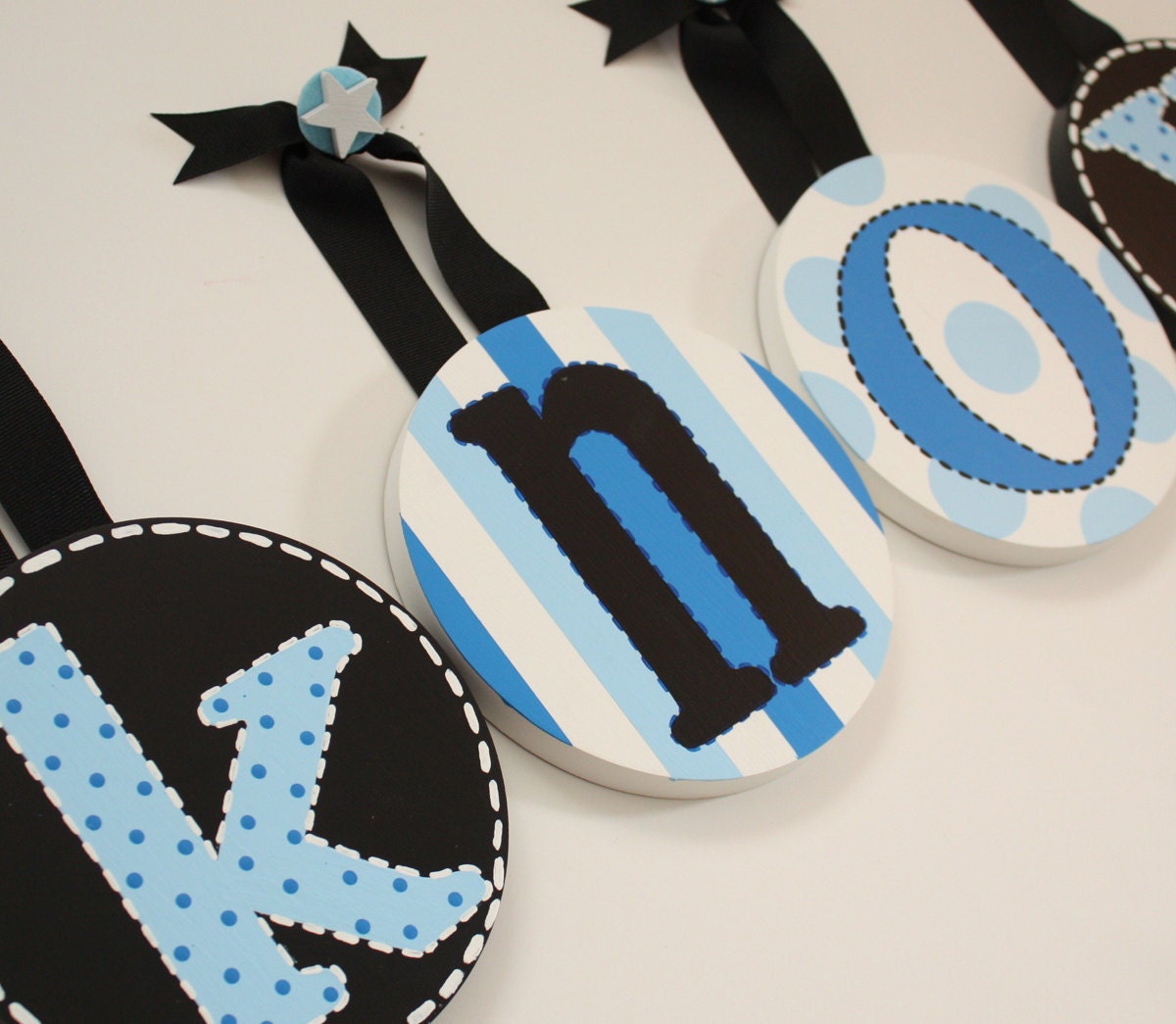 Boys round Nursery HANGING WALL LETTERS