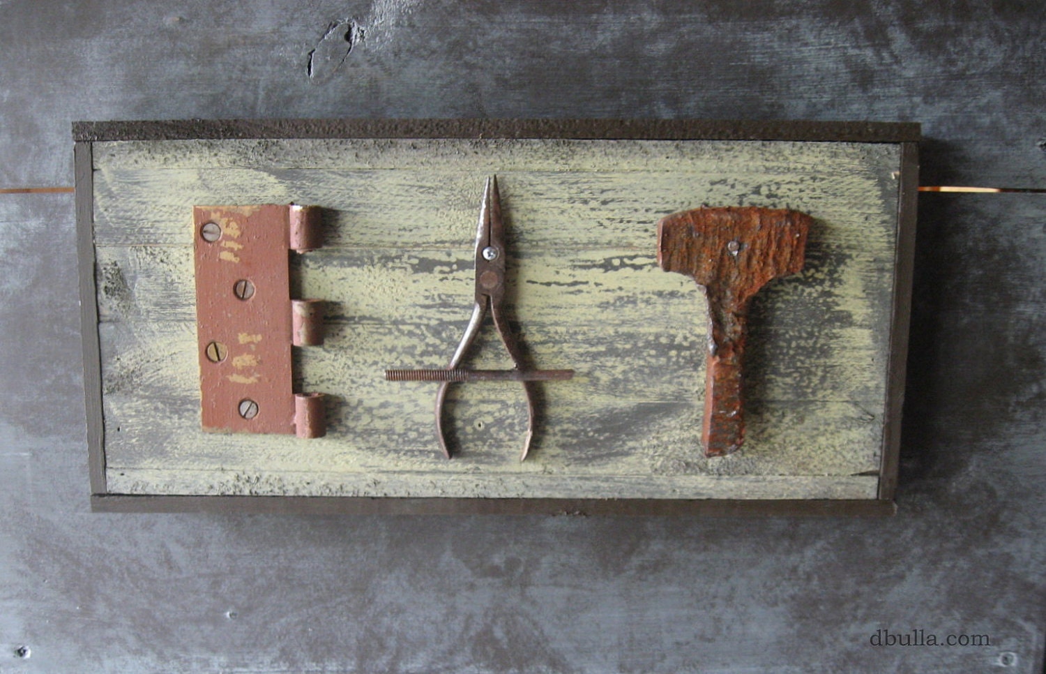 Items similar to Repurposed Industrial items create wall hanging on Etsy
