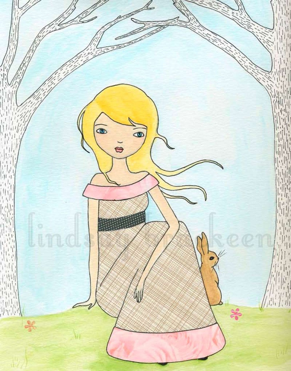 Easter Spring Rabbit Nursery Art