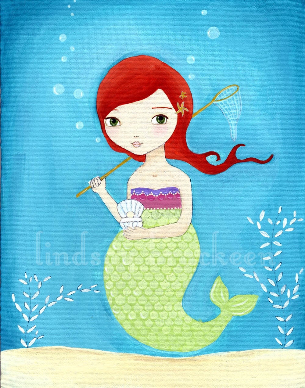Mermaid Print Nautical Kids Art