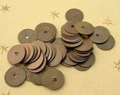 Metal Sequins OXIDIZED BRASS lot of 50