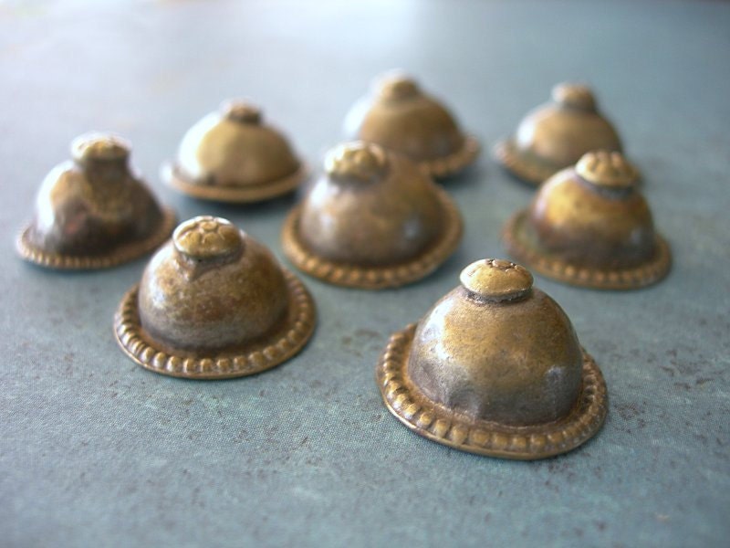 Turkoman Buttons Vintage Silver lot of 8 Kuchi Belly Dance style