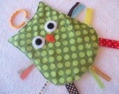 OWL Crinkle Crackle Sensory Owl Taggie Toy