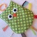 OWL Crinkle Crackle Sensory Owl Taggie Toy