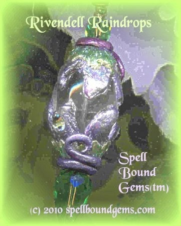 TOLKIEN/ Custom Gemstone Spellbinding/ Spell Bound Gems(tm)/ Pendulum/ Pendant/ Necklace/ Amulet/ RIVENDELL RAINDROPS/ Handmade Components/ Personalized/ Celtic/ Pagan/ LOTR/  Quartz/ Elven Magic Jewelry(tm)/Fae Wicca Supplies/Custom Magic