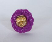 purple flower face ring