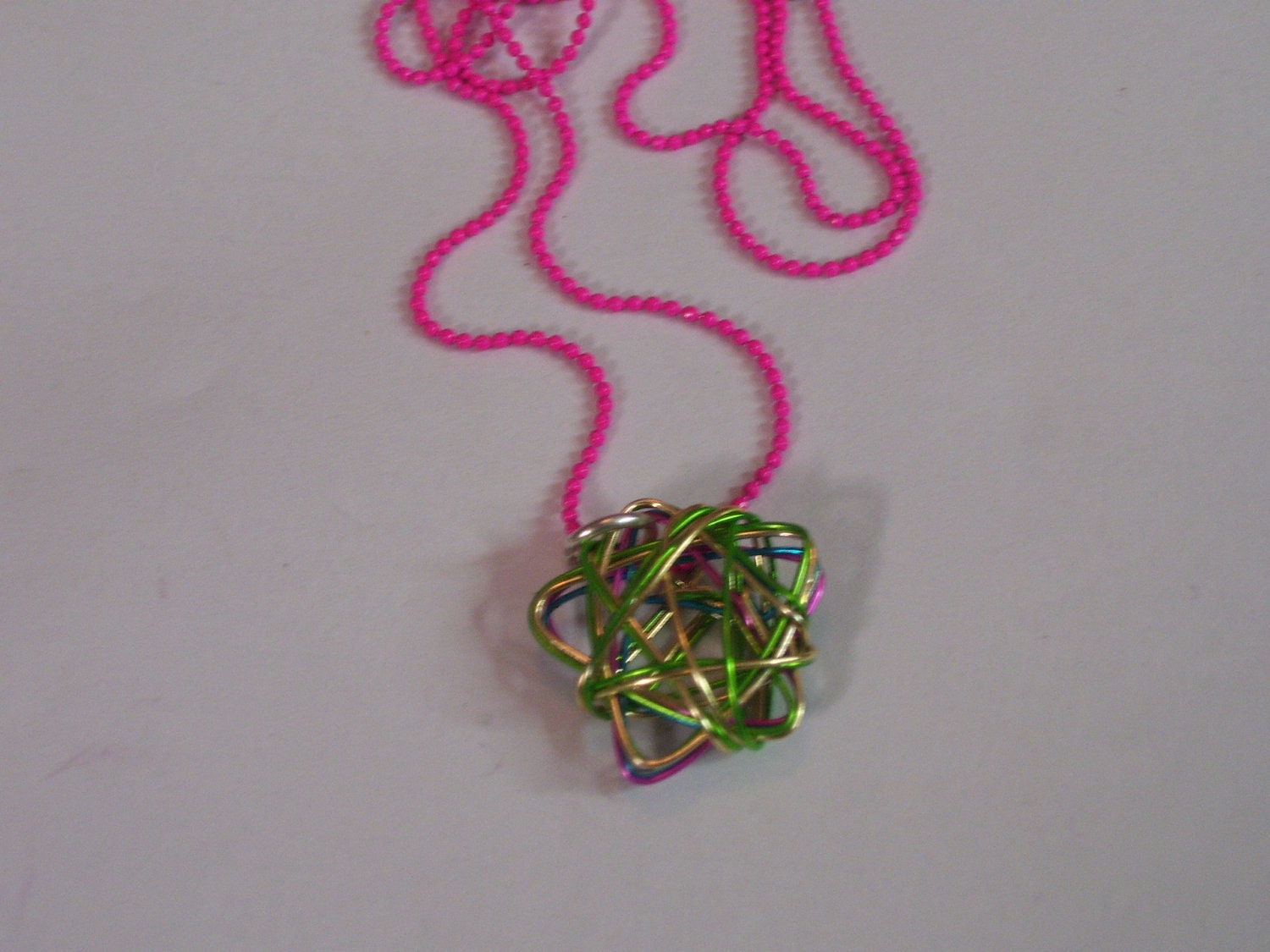 neon baby wire wrap star necklace