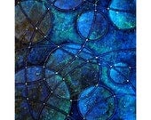 Looking Up At Night : Modern Astronomy Skyscape, Stars 11x14 Metallic Print
