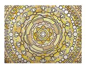 Singularity : Modern Sacred Geometry Mandala, Meditation Wall - 11x14 Metallic Print