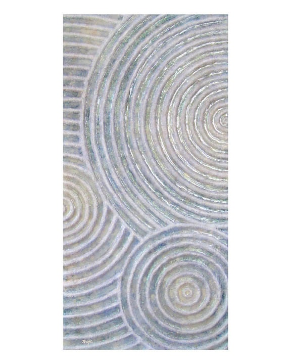 Atemporal : Sacred Geometry Circles, Modern Zen Sculpture - 8x10 Metallic Print