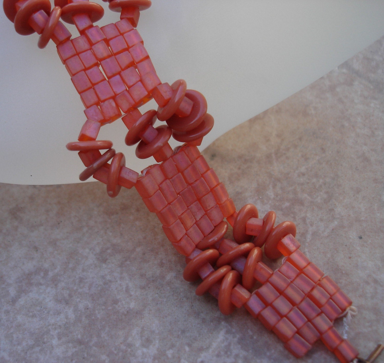 Orange Rollin' Rollin' Bracelet... vintage bakelite discs