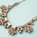 Vintage/ antique Art Deco / 1940s chrome and paste/ rhinestone, daisy necklace