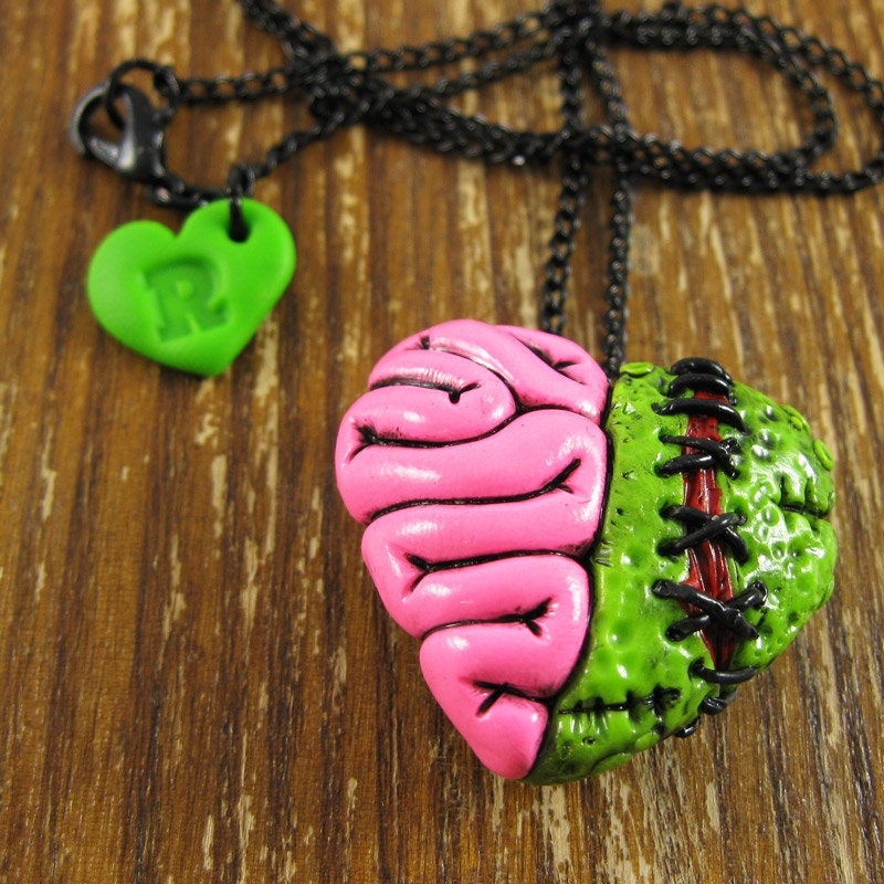 Zombie Heart Locket Necklace - rapscalliondesign