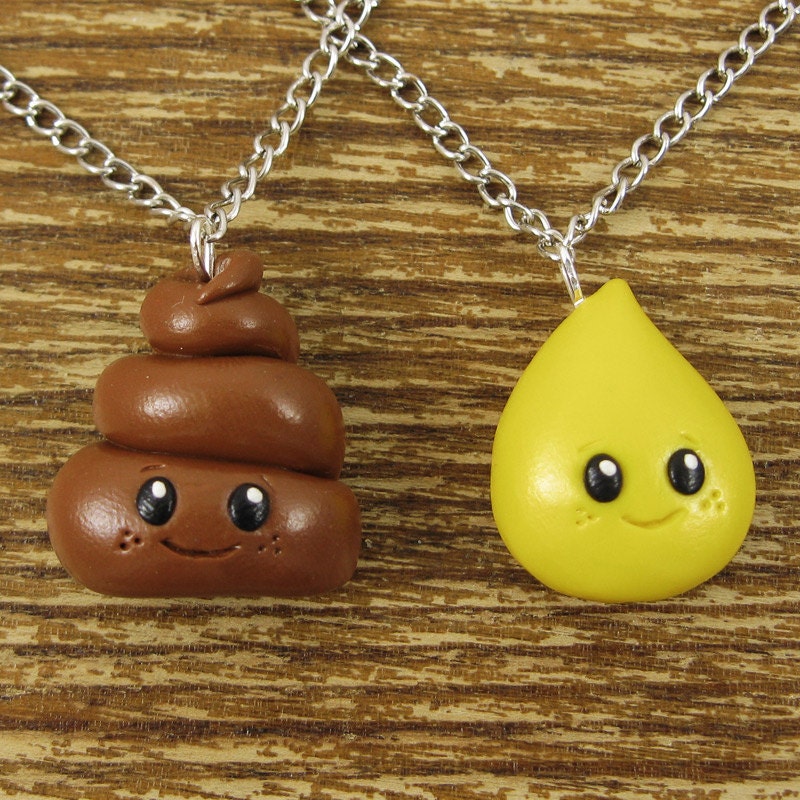 Best Friends Necklace Set - Pee and Poop Tiny