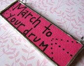 March to your drum and colorful shapes double sided pendant