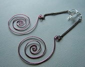 Dangling Pink Swirl Earrings