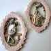 Vintage Pink Couple Chalkware Plaster Wall Plaques