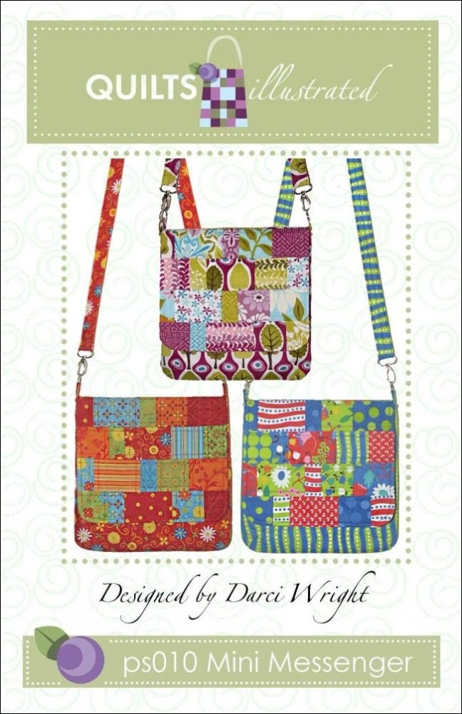 Tote Bag Pattern, Mini Messenger Tote by Quilts Illustrated-Free US ...