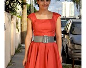 Cotton Vintage Style "Betty" Dress Full Circle Skirt ---------------Custom Sized and Color