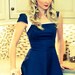 Lisa Marie's wedding party Sailor A-Line "Charlie" Dress in in Black w/ Red accents for