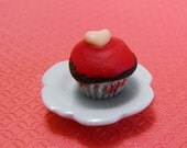 Cherry Frosted Chocolate Cupcake--MINIATURE
