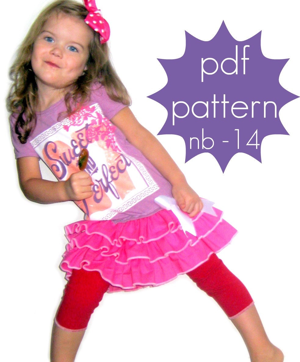 Triple Ruffle T-Shirt Dress Tutorial - INSTANT download - nb-14 - pdf sewing pattern