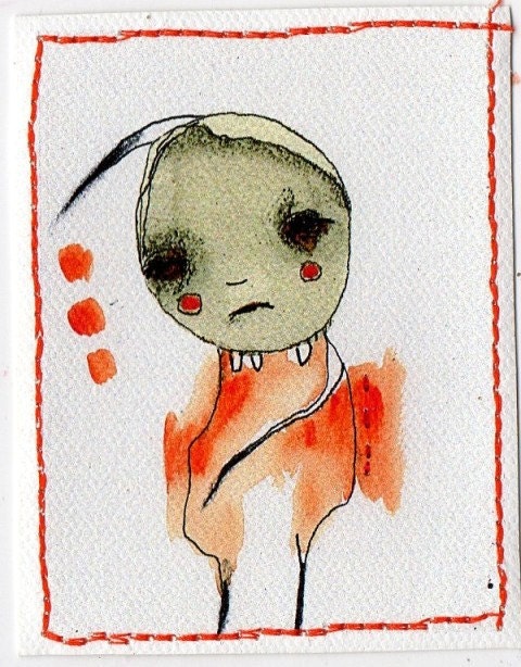 Reproduction ACEO...Stitched....."Crossing"