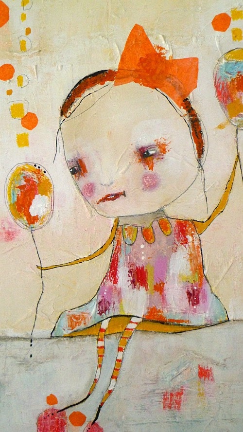 Large Mixed Media Painting  by Christina Romeo 24x36 TITLED: Ascend