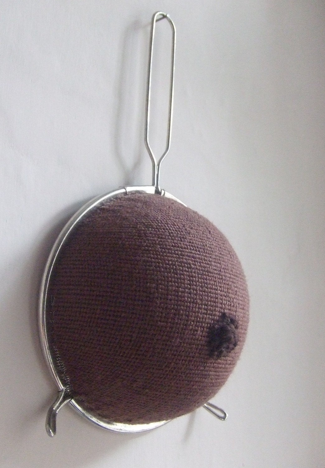 Hand Sewn Embroidered 'Sieve Boob' Mixed Media Needle Art - An Original Piece Designed and Made by Sarah Fordham