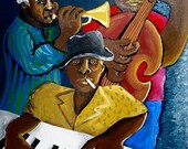 Blues Jazz Musicians African American Music Abstract Original Folk Art Painting