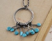 Patina Silver  Droplet Pendant