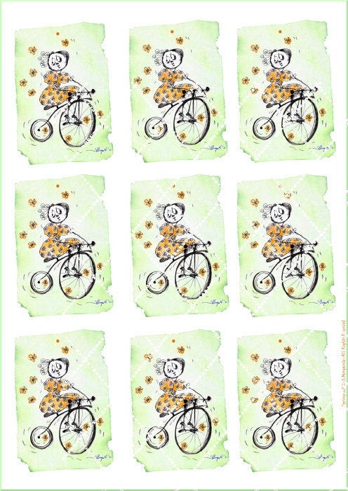 DIY  bicycle embellishment tags for scrapbooking -Printable-digital download