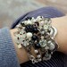 Vintage Rhinestone Pearl and Gemstone Layered Assemblage Bracelet...Sombre