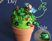 Personalised Custom Comforting Light Art Sculpture Cutie Pot Head with L.E.Ds and Polymer Clay
