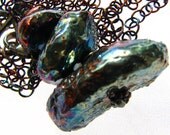 Cairn - fine silver stacked stones, necklace.