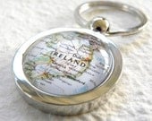 Ireland Map Keychain Key Chain featuring Dublin, Cork, and more