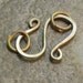 Antiqued Brass Large S Clasp, Hand Forged, 16 gauge - 3pcs