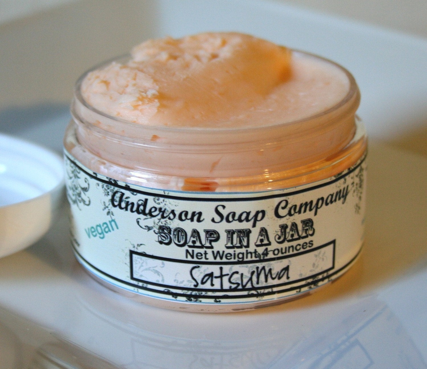 Satsuma (4 oz. jar) Soap In A Jar (Fluffy Whipp) (Vegan)
