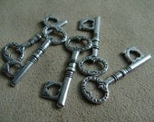Tibetan Silver Key Charms, 5